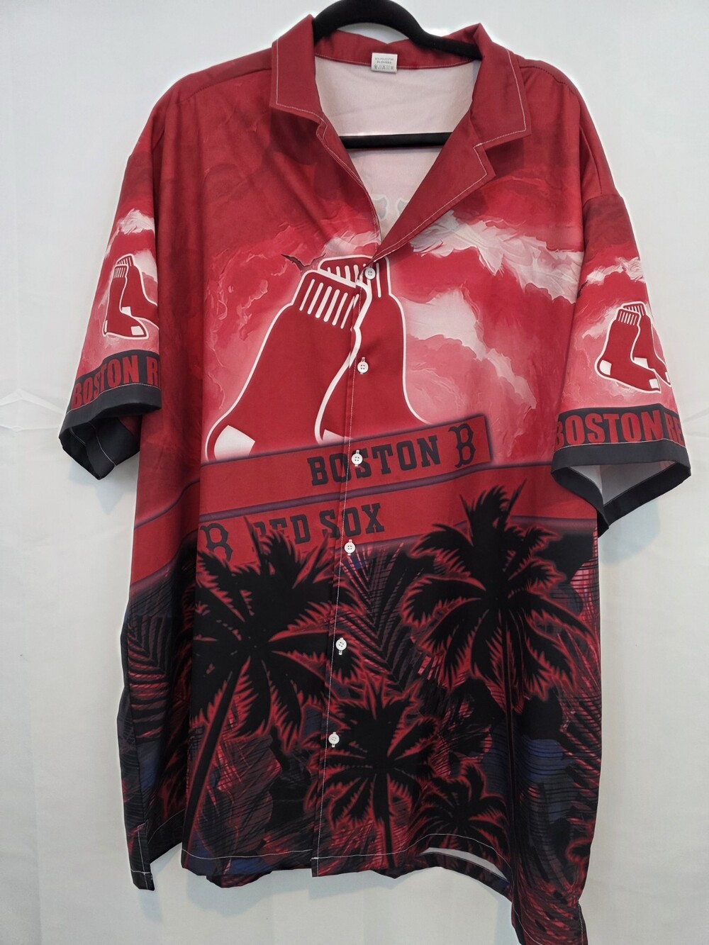 Boston Baseball  Red Soxx Hawaiian Casual Button Down Shirt  3XL